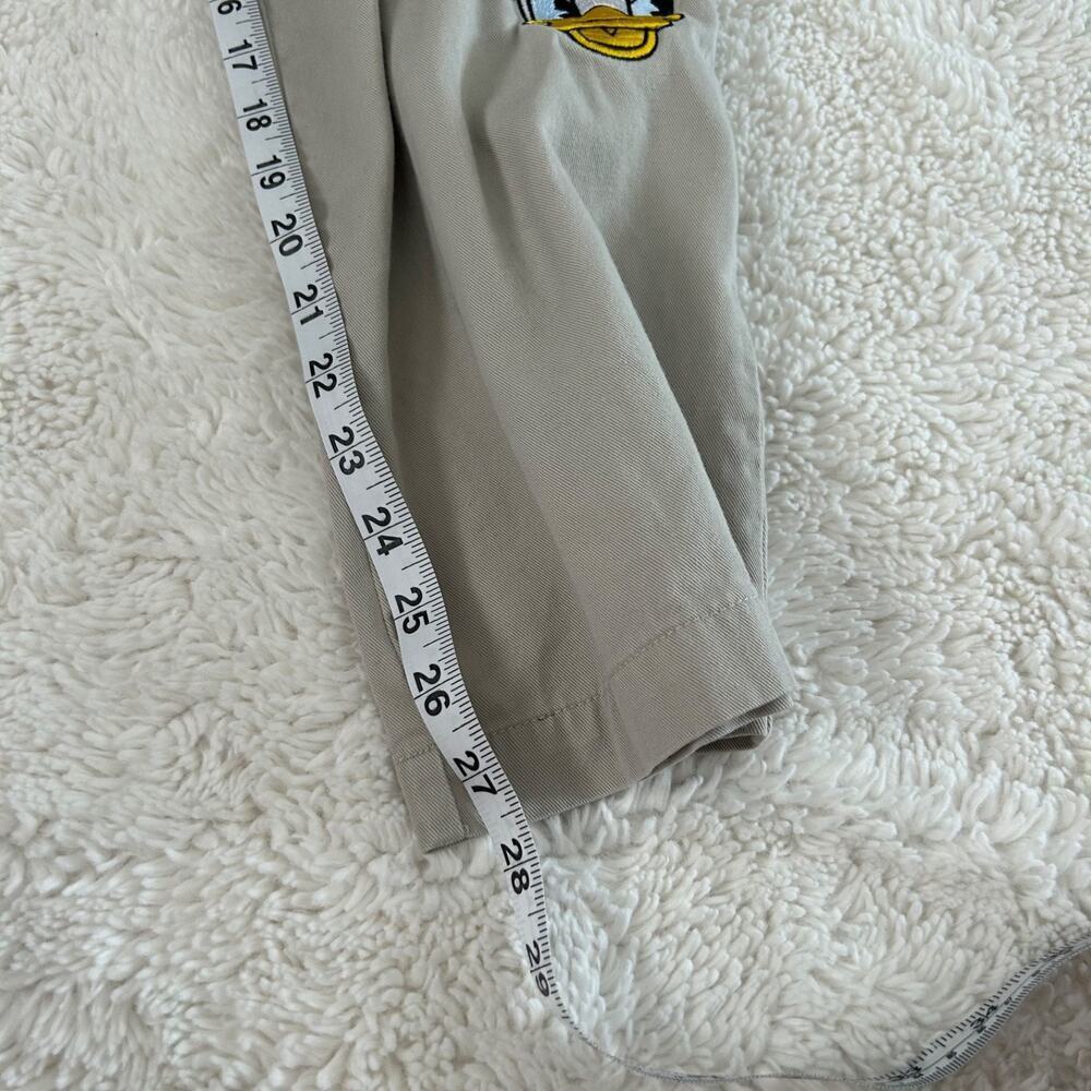 Vtg Disney Khaki Drawstring Pants 38 Embroidered Fun Streetwear Granola Tomato - Picture 7 of 7